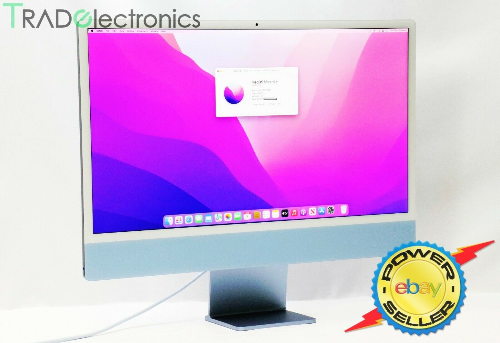Refurbished 24-inch iMac Apple M1 Chip with 8‑Core CPU and 7‑Core GPU - Blue